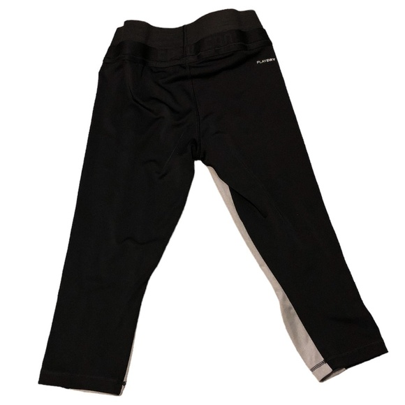 REEBOK Women's Capri Workout Leggings Size Small Contrasting Colors Tan/Black - Picture 3 of 11